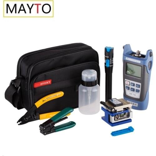 Free Shipping Fiber Optic FTTH Tool Kit with FC-6S Fiber Cleaver and Optical Power Meter 5km Visual Fault Locator