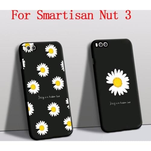 Funda For Smartisan Nut 3 Case Nut U3 Silicone Protector Daisy Flowers Mobile Phone Cover For Smartisan Nut 3 Cover Black Shell