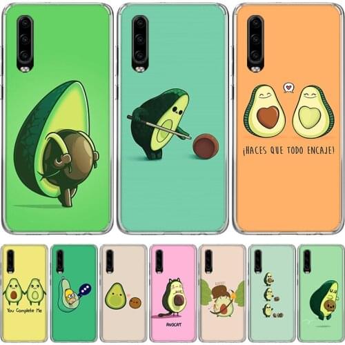 Cute avocado Art Print Phone Case for Huawei P30 P40 P20 P10 Mate 20 10 30 Lite Pro P Smart Z Plus + Art Luxury Cover Coque