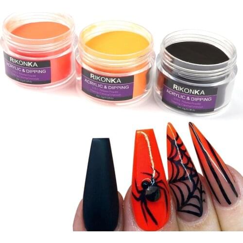 15g Nail Acrylic Powder Black Color Glitter Carving Crystal Polymer Large Acrylic Powder Nail Art Decorations Manicure Supplies