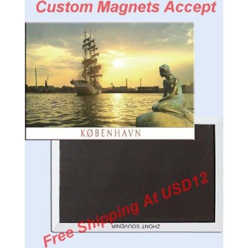 Denmark Kobenhavn Postcard Magnets 20370 Rigid Plate Tourist Memories,Decoration Gift Photo Magnets 78*54*3mm