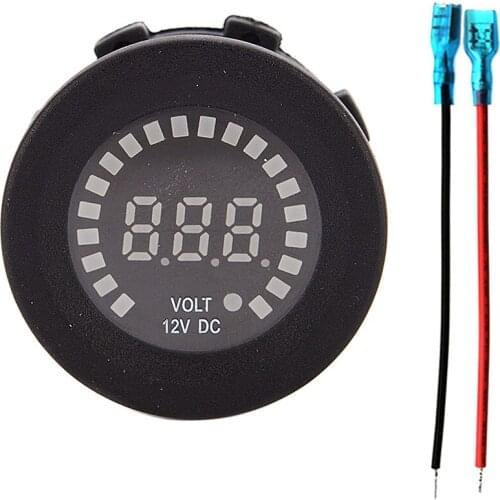 DC 12V Car Motorbike Universal 5~15V Voltmeter With Bue LED Digital Display