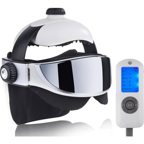 Electric Head Massager Helmet Automatic Heating Air Pressure Vibration Therapy Massager Music Muscle Stimulator Health Care