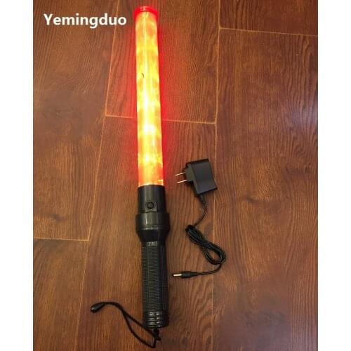Charging style outdoor Safety LED Traffic baton Safety Signal Warning Flashing at night Fire Fluorescent Wand Baton by hand