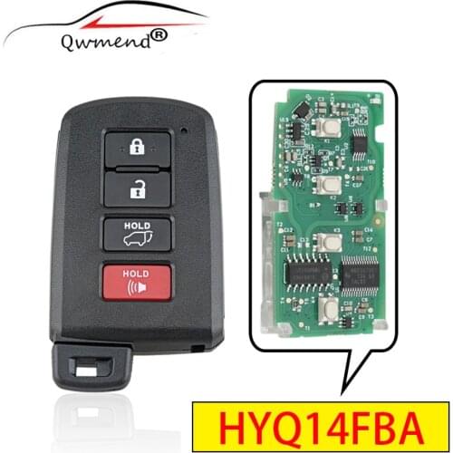 HYQ14FBA 4 Buttons Car Remote Key Fob for Toyota RAV4 2013 2014 2015 2016 2017 2018 Smart Car Key SUV 314.3mhz 0020 Board