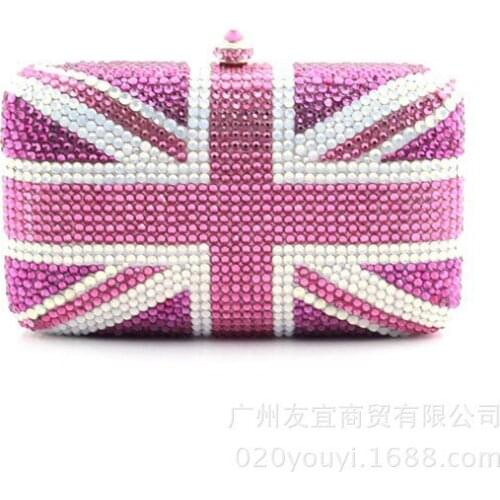 XIYUAN Crystal Evening Party Bag Clutch Fashion Evening Bag Chain Handbags Wedding Purse purple Mini Women Handbag for party