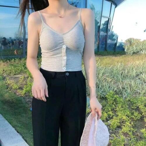 Summer New V-Neck Chest Wrapping Latex Multifunctional Womens Top, 2021 Button Backless Sexy Sleeveless Sports Slim Sling Vest