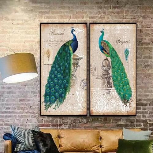 TOP Sale 2 Piecest/Set Animal series poster series Canvas Painting Sitting Room Decoration Print Canvas Pictures No Framde