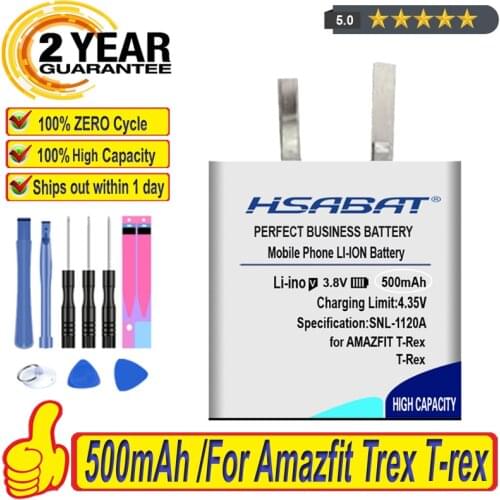 Top Brand 100% New 500mAh PL502524V Battery for Amazfit T-rex Trex verge lite global version gtr A1808 Batteries + free tools
