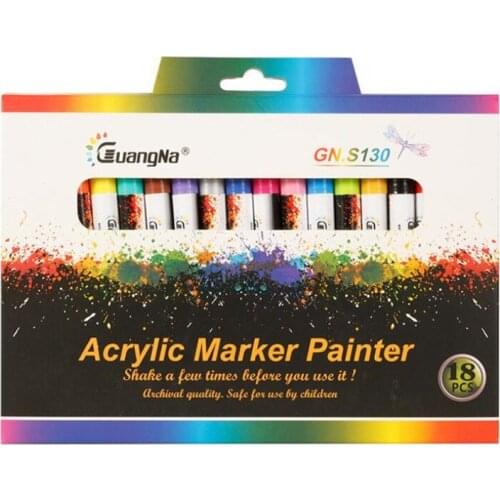 18 Colors 0.7mm Waterproof Paint Marker Graffti Oily Marker Stationery Drawing Painting Watercolor Art Marker Pens School Suppli