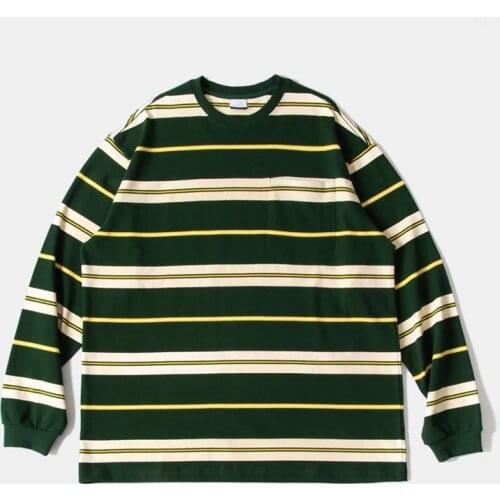 MINDYGOO High Quality Custom Logo Factory Silhouette Stripe Ready To Wear Wash Long Sleeved T Shirt Man