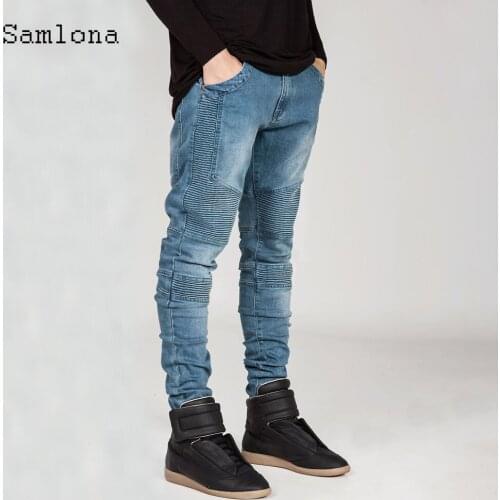 2021 European and American style Mens Fashion Jeans Casual skinny Multi-Zipper Pockets Gray Black Biker Hip Hop Denim pants
