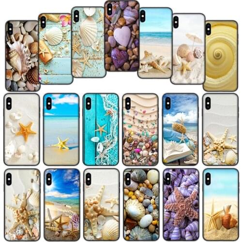 Seashells Sea Star Soft Cover Case for iPhone 12 11 Pro X XS XR Max