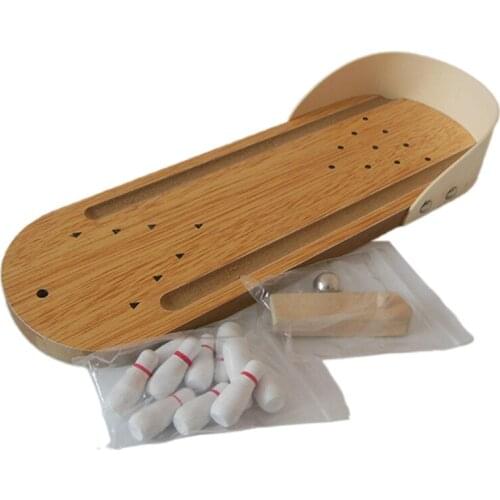 Desktop Mini Bowling Game Set Unique Novelty Office Desk Toys Funny Gag Gifts Wooden Table Top Fun Finger Sports 69HE