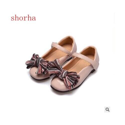 New beautiful Autumn Big Girls Shoes Fashion Princess bow leather shoes Butterfly Knot For Girls Shoe Size 26-36