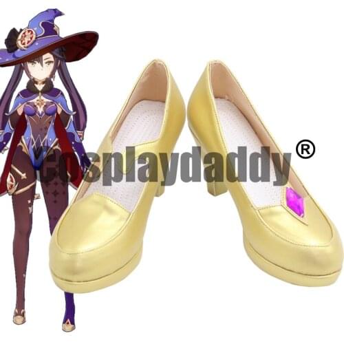 Genshin Impact Mondstadt Astral Reflection Enigmatic Astrologer Hexenzirkel Mona Cosplay Gloden Pump Heel Shoes X002