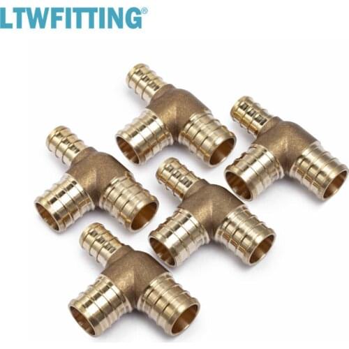LTWFITTING Lead Free Brass PEX Crimp Fitting 1/2-Inch x 3/4-Inch x 3/4-Inch PEX Tee