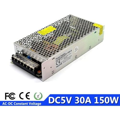 Single Output 5V 30A 150W Switching Power Supply AC to DC5V Power Adapter For LED display Strip light Lamp CCTV AV TV