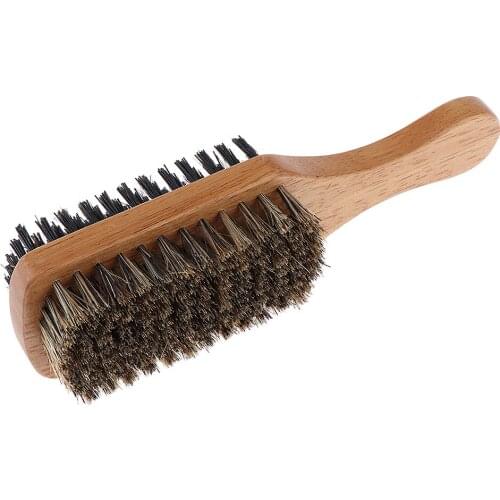 Perfeclan 2-Packs Large Medium Wooden Boar Bristle Beard Brushes Facial Hair Mustache Goatee Styling Cleaning Tools