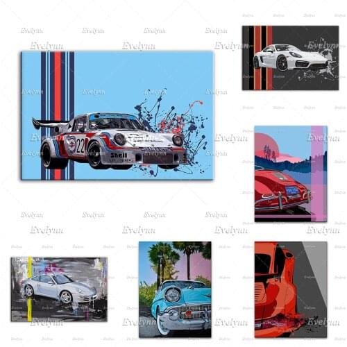 Porsche 356 911 Vintage Posters,1957 Chevrolet,Sports Car Home Decor Canvas Wall Art Prints Living Room Decoration Unique Gift