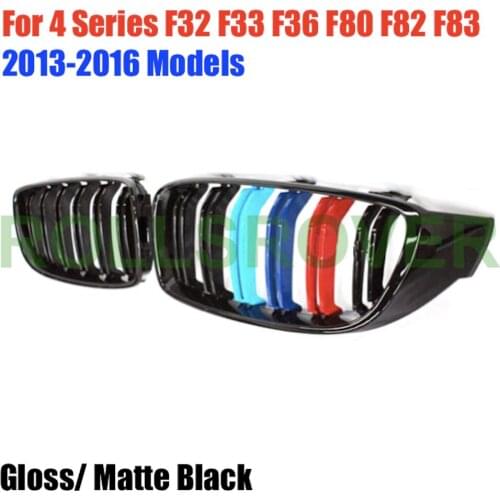 ROLLSROVER Front Bumper Grille For 4 Series F32 F33 F36 F80 F82 F83 2013-2016 3 Colors Dual Slat