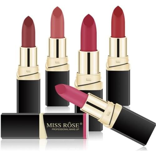 MISS ROSE Long Lasting Waterproof Matte Lipstick Moisturizing Lip Gloss Cosmetics