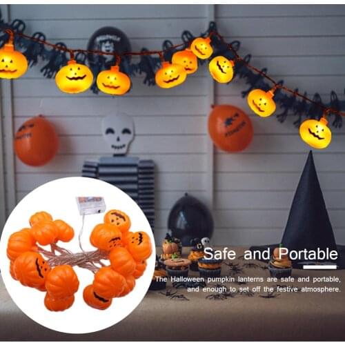250cm 20 LED Light String Halloween LED Lights Portable Cute String Pumpkin Light String Festival Halloween Bar Home Party Decor