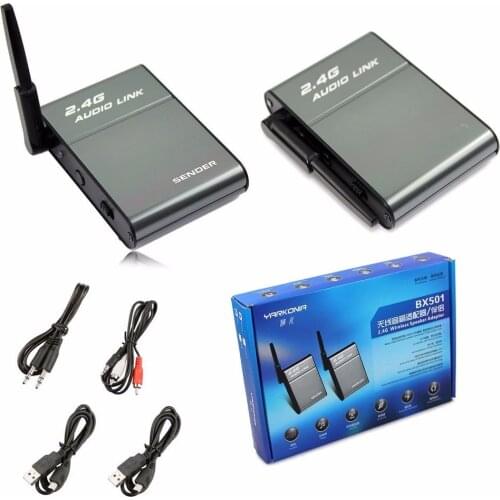 Universal 2.4GHz Stereo Wireless Hi-Fi Audio Transmitter Receiver Speaker BX501 16CH Wireless Audio Adapter 50M