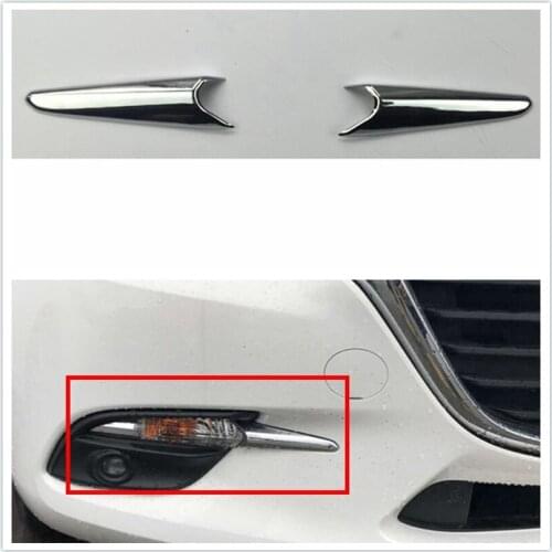 For Mazda Axela 2017-2019 high-quality ABS chrome-plated front fog lamp eyebrow decoration, front fog lamp eyebrow bright strip