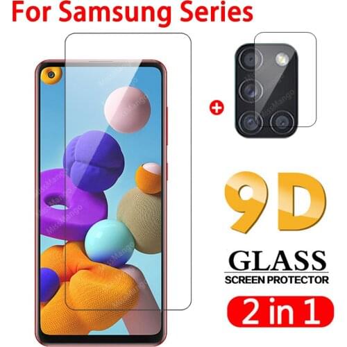 2in1 Tempered Glass for Samsung A21s A01 a10s a10 a20 a20e a20s a30s a30 A31 A40 A41 a50 A70 A70s glass camera lens screen