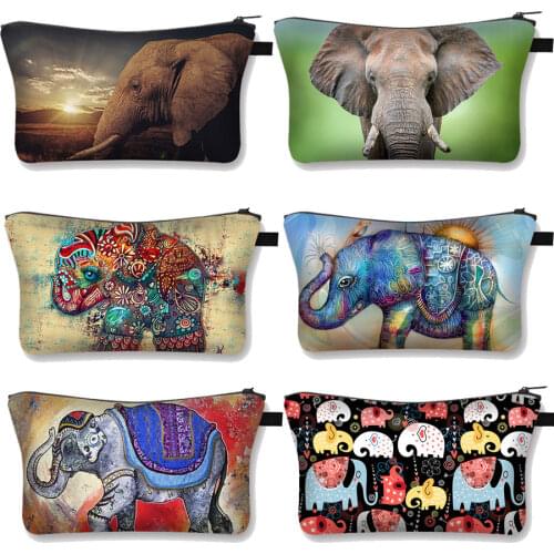 Women Travel Animal Elephant Make Up Bags Girl Cosmetic Bag Makeup Beauty Wash Organizer Toiletry pouch Storage Kit Bath Case