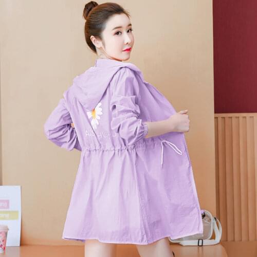 Women Summer Hooded Clothing Female Fashion Plus Size Loose Sunproof Windbreaker Sunscreen Thin Coat Long Sleeve Jacket Cover UP
