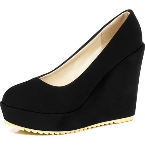 New age season 2019 ultra shallow mouth single wedge shoe women 40-43