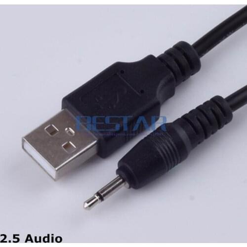 1m 2.5 USB USB2.5 Mono audio line USB 2.0 to DC 2.5mm elbow 2A charging line USB Jack Plug Aux DC2.5mm Audio cable