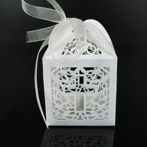 10pc/set Cross Candy Boxes Angel Gift Box For Baby Shower Baptism Birthday First Communion Christening Party Favor Bag