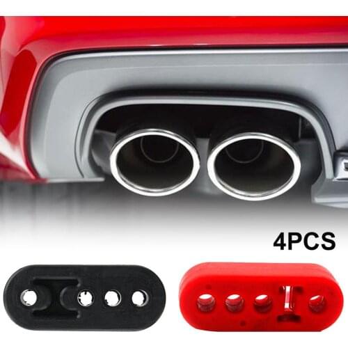 4Pcs 4 Holes Auto Car Rubber Exhaust Tail Pipe Mount Brackets Hanger Insulator