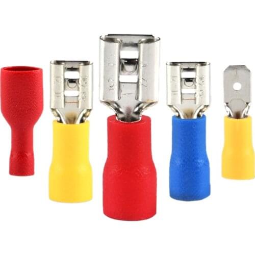 50pcs/25set 0.5-1.5/0.5-2.5 Crimp Terminal FDD/MDD Female Male Spade Insulated Electrical Connector Wiring Cable Plug