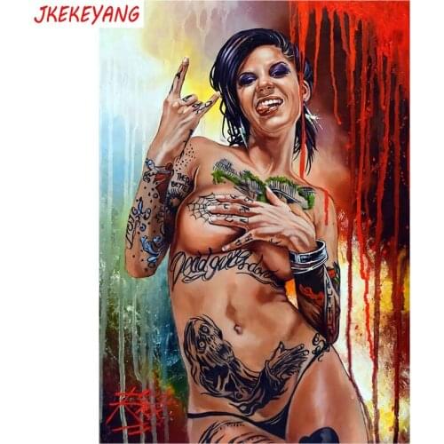 5D DIY square round Diamond Painting Tattoo sexy girl Cross Stitch Diamond Embroidery Pattern Rhinestone home decor J2683