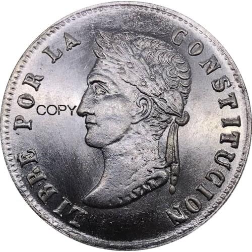 Bolivia 8 Soles Potosi 1855 MJ Coin Metal Cupronickel Plated Silver Antique Imitation Replica Souvenir Collectible Coins