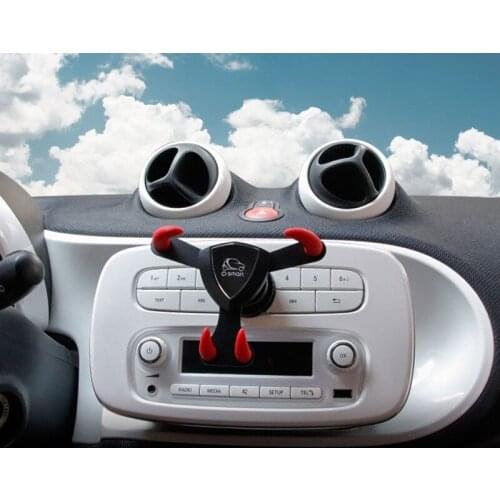 Car dashboard radio mobile phone holder Aluminum Alloy navigation charging support For Mercedes Smart 453 Forfour Fortwo