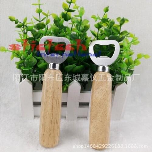 By dhl 100pcs Wood Handle Handheld Bartender Bottle Opener