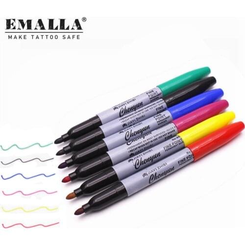 6PCS Tattoo Marker Pen Tattoo Skin Colorful Permanent Supplies Tool For Tattoo Supplies Makeup Tattoo Accessories Free Shipping