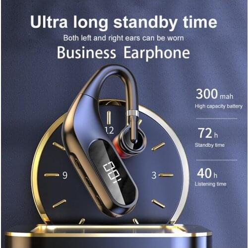 KJ10 TWS 180° Spin Hanging Ear Earphone Business Bluetooth-compatible Headset Sports Wireless Headphone With Display Earbuds