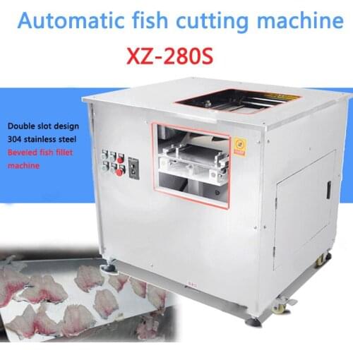 Commercial Double-slot fish fillet machine Stainless steel automatic fish fillet machine XZ-280S oblique fish fillet maker 220v