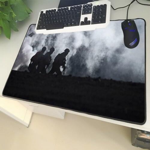 XGZ Army Enthusiasts Large Size Mouse Pad Black Lock Side Military Rescue Survival Laptop PC Desk Mat Rubber Non-slip Universal