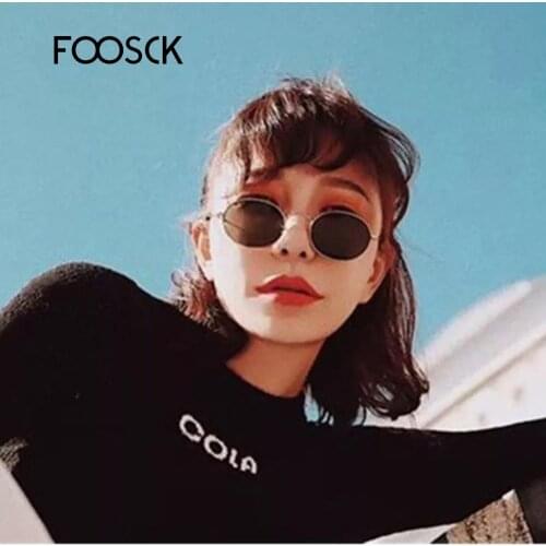 FOOSCK New Fashion Men Women 3547 Oval Metal Style Mirror Lens Sunglasses Vintage Brand Design Sun Glasses Oculos De Sol