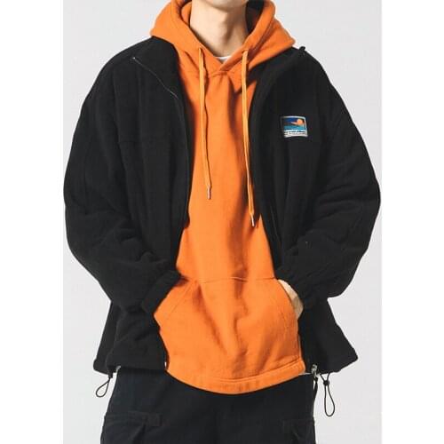 Cardigan Hip Hop Couple Tops Male 2021 Spring Japanese Streetwear Thick Stand Up Collar Sweatshirt Men Clothing Harajuku Casual