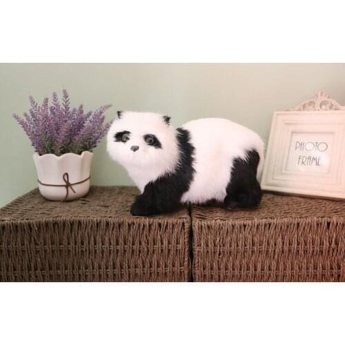 New simulation panda toy polyethylene&fur white&black panda model gift about 24x10x15cm