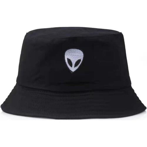 New Unisex Embroidered Alien Foldable Panama Bucket Hat Beach Sun Hats Street Headwear Fisherman Outdoor Caps Men And Woman Hats