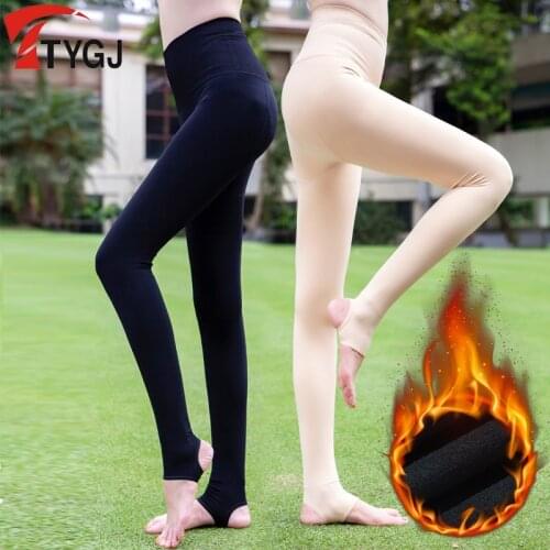 Pgm Women Elastic Legging Stocking Winter Thicken Panty-Hose Slimming Golf Outdoor Pants High Waist Warm Long Leg Socks